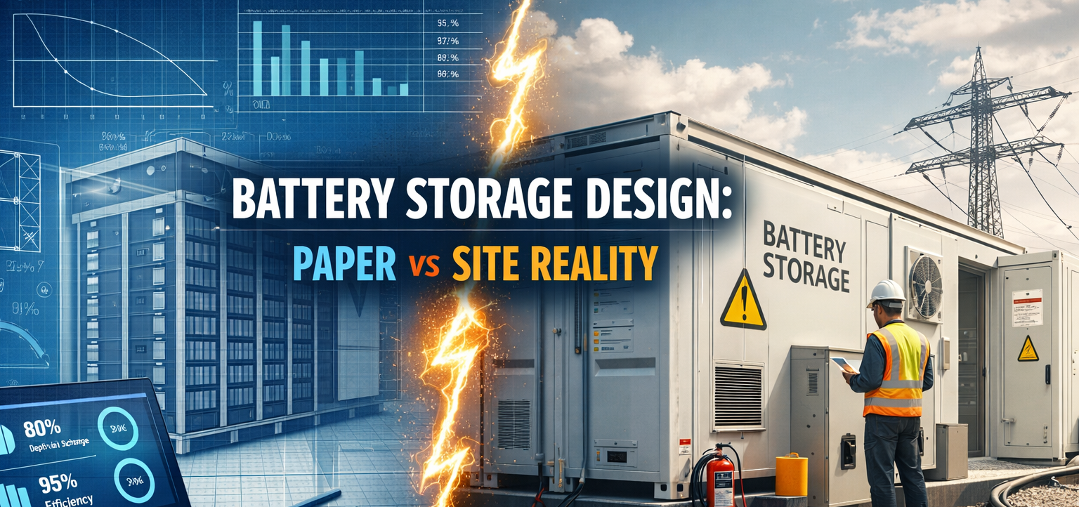 Battery Storage Design: What Looks Good on Paper vs Site Reality